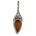 Sterling Silver and Baltic Honey Amber Pendant "Serena"