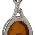 Sterling Silver and Baltic Honey Oval Amber Pendant