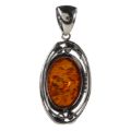 Sterling Silver and Baltic Honey Amber Pendant "Evening"