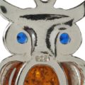 Sterling Silver and Baltic Amber Pendant "Owl"