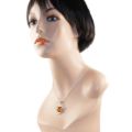 Sterling Silver and Baltic Amber "Flaming Sun" Pendant (Medium)