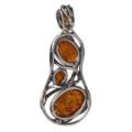 Sterling Silver and Baltic Honey Amber Pendant "Taylor"