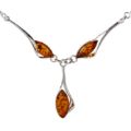 Sterling Silver and Baltic Honey Amber Necklace  "Angela"