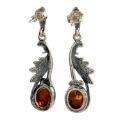 Sterling Silver and Baltic Honey Amber Earrings "Thea"