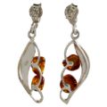 Sterling Silver and Baltic Honey Amber Earrings "Adrianna"