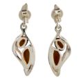Sterling Silver and Baltic Honey Amber Earrings "Stella"