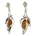 Sterling Silver and Baltic Honey Amber  Post Back Earrings "Charlotte"