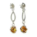 Sterling Silver and Baltic Honey Amber Earrings "Grace"