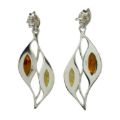 Sterling Silver and Baltic Honey Amber Earrings "Jennifer"