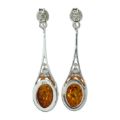 Sterling Silver and Baltic Honey Amber Earrings "Maggie"