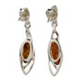 Sterling Silver and Baltic Honey Amber Earrings "Milena"