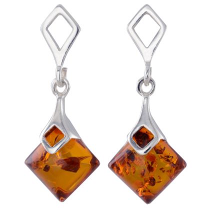 Sterling Silver and Baltic Honey Amber Earrings "Simone"