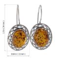 Sterling Silver and Baltic Honey Amber Fish Hook Earrings "Rita"