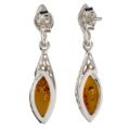Sterling Silver and Baltic Honey Amber Earrings "Summer"