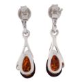 Sterling Silver and Baltic Honey Amber Dangling Earrings "Renata"