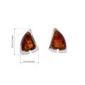 Sterling Silver and Baltic Honey Amber Stud Earrings "Hailee"