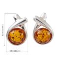 Sterling Silver and Baltic Honey Amber Stud Earrings "Sorina"