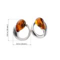 Sterling Silver and Baltic Honey Amber Stud Earrings "Nelia"