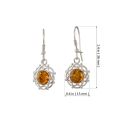 Sterling Silver and Baltic Kidney Hook  Honey Amber Earrings "Makalya"