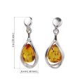 Sterling Silver and Baltic Honey Amber Post Back Earrings "Kelly"