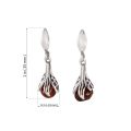 Sterling Silver and Baltic Honey Amber Earrings "Aurelia"