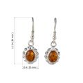 Sterling Silver and Baltic Honey Amber Earrings "Linda"