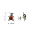 Sterling Silver and Baltic Honey Amber Earrings "Teddy Bear"
