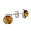 "Avery" Baltic Honey Amber Earrings in Sterling Silver