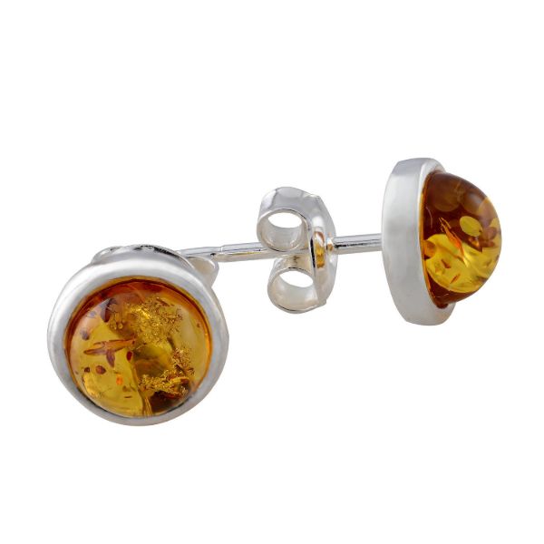 "Avery" Baltic Honey Amber Earrings in Sterling Silver