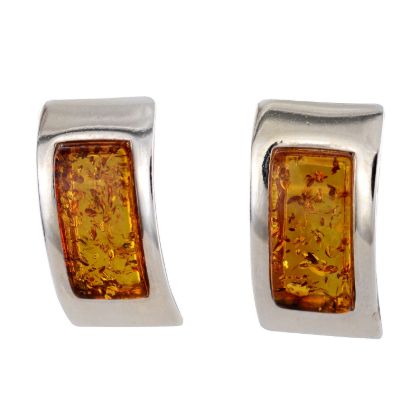 Sterling Silver and Baltic Honey Amber Earrings "Kalinda"