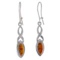 Sterling Silver and Baltic Kidney Hook  Honey Amber Earrings "Iryssa"