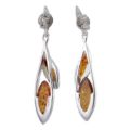 Sterling Silver and Baltic Honey Amber Earrings "Aurora"