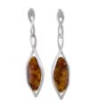 Sterling Silver and Baltic Honey Amber Earrings "Neveah"