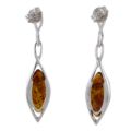 Sterling Silver and Baltic Honey Amber Earrings "Neveah"