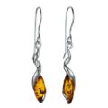 Sterling Silver and Baltic Honey Amber Earrings "Genesis"