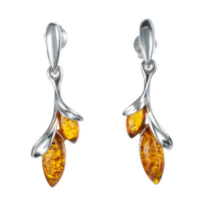 Sterling Silver and Baltic Honey Amber Earrings "Alicia"