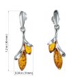 Sterling Silver and Baltic Honey Amber Earrings "Alicia"
