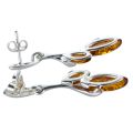 Sterling Silver and Baltic Honey Amber Earrings "Alicia"