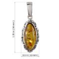 Sterling Silver Baltic Honey Amber Pendant "Devee"