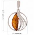 Sterling Silver and Baltic Honey Amber Pendant "Serenity"