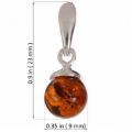 Sterling Silver and Baltic Honey Amber Pendant "Sarah"