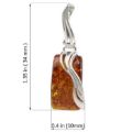 Sterling Silver and Baltic Rectangle Amber Pendant "Ewa"