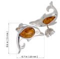 Sterling Silver and Baltic Honey Amber Earrings "Dolphins"