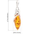 amber stone jewelry pendant size