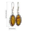 Sterling Silver and Baltic Kidney Hook  Honey Amber Earrings " Devee"