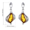 Sterling Silver and Baltic Honey Amber Earrings "Amy"