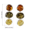 Sterling Silver and Baltic Multicolored Amber Earrings "Anna"