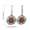 Sterling Silver and Baltic Amber French Leverback  Earrings "Enat"