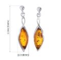 Sterling Silver and Baltic Honey Amber Earrings "Harriet"