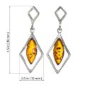Sterling Silver and Baltic Honey Amber Earrings "Rosalie"